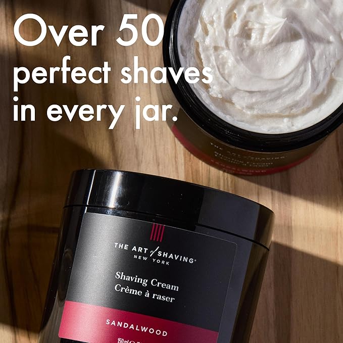 The Art of Shaving Sandalwood Shaving Cream for Men – Protects Against Irritation and Razor Burn – Hydrates and Nourishes Dry Skin – Clinically Tested for Sensitive Skin – 5 oz
