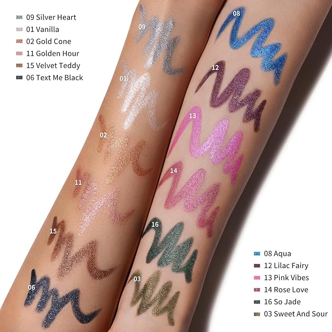 Oulac Shimmer Blue Eyeshadow Stick - Highly Pigmented Eye Shadow Pencil Waterproof & Long Lasting, Shimmering Glitter Finish, Blendable Eyes Makeup, Vegan Beauty 3.8g, (08) Aqua