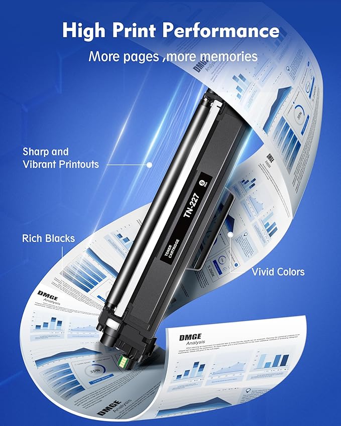 TN227 High Yield Toner Cartridge 4 Pack -Replacement for Brother TN227BK/C/M/Y High Yeild TN223 to use with HL-L3270CDW HL-L3230CDW HL-L3210CW HL-L3290CDW MFC-L3710CDW(4 Pack)