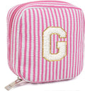 LETGO Personalized Makeup Bag for Women - Monogram Cosmetic Bag Travel Toiletry Bag Brush Holder Birthday Gifts for Women Her Wedding Bridesmaid Friend Sister Teacher Wife Grandma