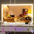 Hasipu Vanity Mirror with Lights and Bluetooth Speaker, 47" x 29.5" LED Makeup Mirror, Lighted Makeup Mirror with Dimmable 3 Modes, Touch Screen Control Vanity Mirror Square White