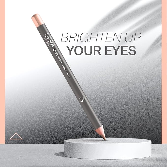 Ofra Eyeliner Pencil - Light Beige | Precision Beige for Bold, Long-Lasting Looks | Waterproof and Smudge-Proof Formula | Easy Glide Application for Intense Definition and All-Day Wear