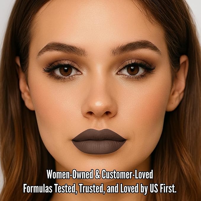 Mynena Brown Long Lasting Lipstick for Women Waterproof & Transfer-Proof | Hydrating with Shea Butter | Bold Pigment Intense Matte Color Lip Stain | Talc-Free & Vegan Product that Performs | Cyndia