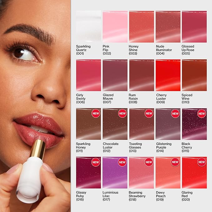 REVLON Super Lustrous Glass Shine Balm, Hydrating Tinted Lipstick, Sheer, Glossy Shiny Finish, 007 Glazed Mauve, 0.11 oz