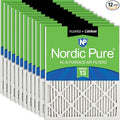 Nordic Pure 12x20x1 Pleated Air Filters MERV 13 Plus Carbon 12 Pack by NordicPure