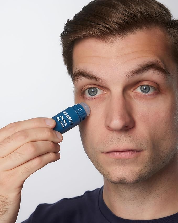 Harry's Cooling Eye Kit for Men - Gua Sha Depuffing Facial Massage Tool and 2 Cooling Eye Sticks