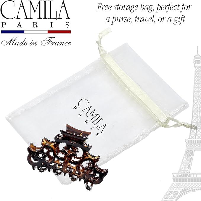 Camila Paris NV105 French Hair Clip for Women, Girls Hair Claw Clips Jaw Fashion Durable and Styling Hair Accessories for Women, Strong Hold No Slip Grip, Made in France