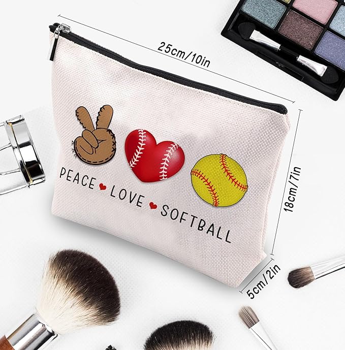 Softball Cosmetic Bag for Women, Birthday Gifts for Softball Lovers, Coach & Team