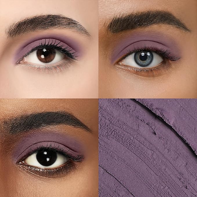 Longwear Cream Eye Shadow Sticks (67 Amethyst Matte),Smudge-Proof, Waterproof Eyeshadow,Silky Formula Glitter With Makeup Brush,Dark Purple
