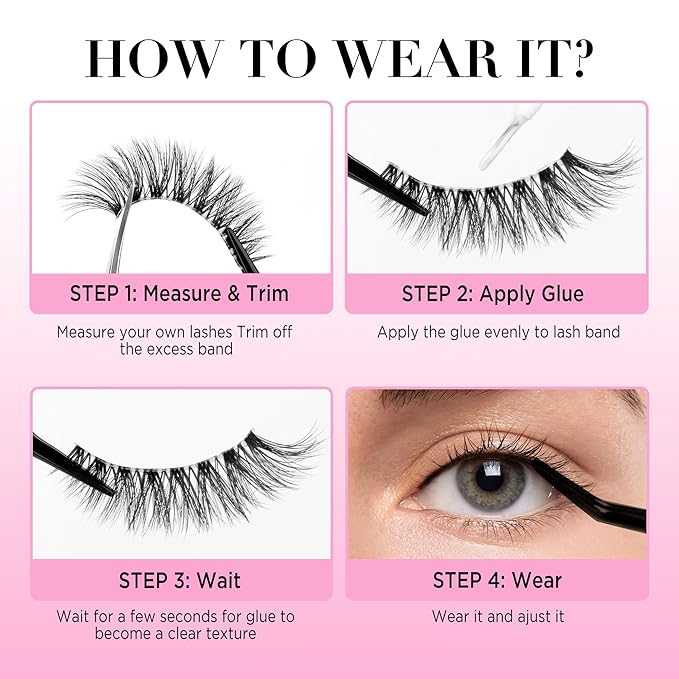 Eyelashes Natural Look False Lashes - Bepholan Fake Eyelashes 5D Super Fluffy False Eyelashes Clear Band Wispy Lashes 3-Pack Faux Mink Lashes(XMZ92)