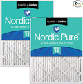 Nordic Pure 12x25x1 Pleated Air Filters MERV 14 Plus Carbon 2 Pack by NordicPure
