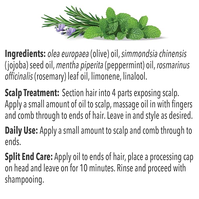 Botanic Spa Botanical Hair Oil with Rosemary and Peppermint – Nourish and Strengthen 2 fl. oz.