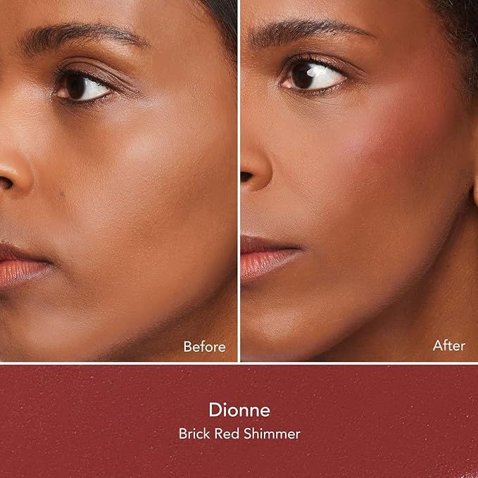 Thrive Causemetics Triple Threat Color Stick: Cream Blush Stick with Vitamin E, Evening Primrose Oil, Waterproof Smudge Proof Face Makeup Formula, Dionne (Brick Red Shimmer)