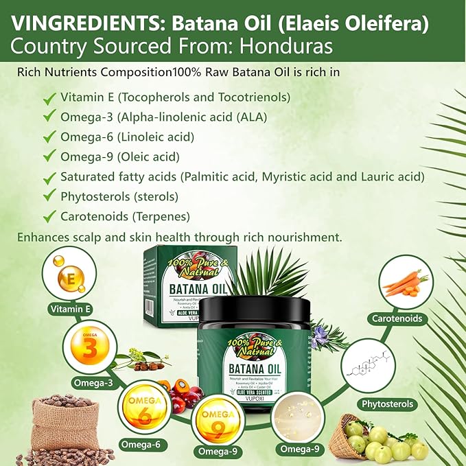 5-in-1 Batana Oil for Hair Growth | Liquid Blend with Rosemary, Amla, Castor, Jojoba Seed - 180mL (6.3 fl.oz)