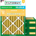 Filterbuy 20x25x4 Air Filter MERV 11 Superior Pet & Allergy Defense, by Filterbuy
