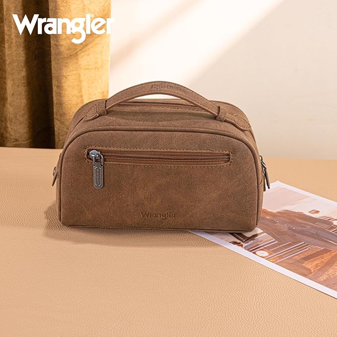Montana West Wrangler Makeup Bags for Women Portable Aztec Toiletry Bag Southwestern Travel Cosmetic Organizer for Gift