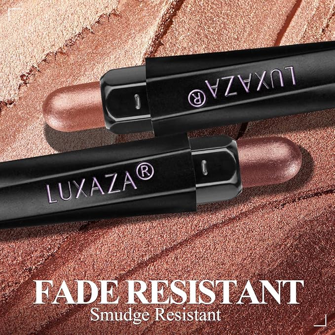 3PCS Eyeshadow Stick,Shimmer Red And Matte Brown Cream Eyeshadow Pencil Crayon with Crease-proof Formula,Waterproof & Long Lasting Eye Shadow Sticks Set