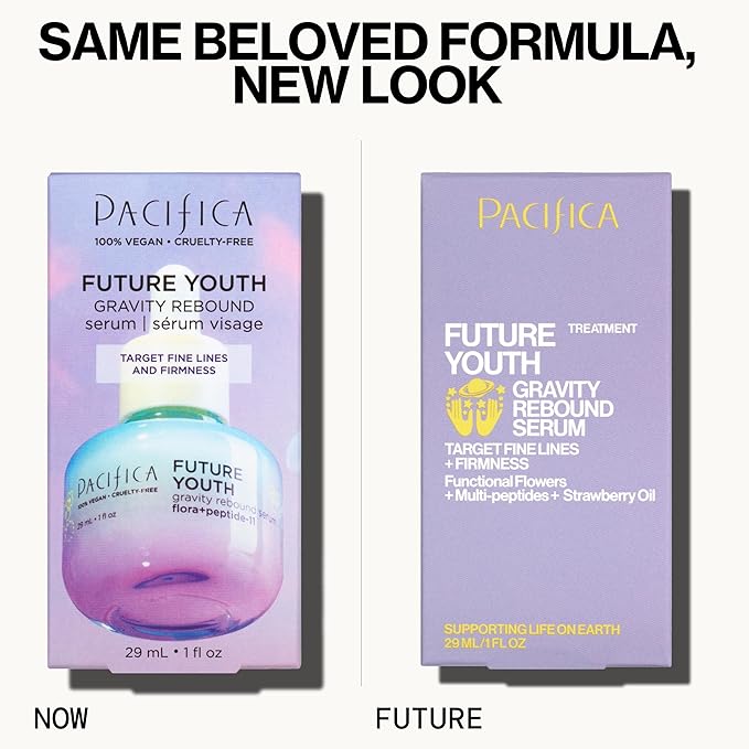 Pacifica Future Youth Gravity Rebound Face Serum – Multi-Peptide Firming Facial Serum for Fine Lines, Anti-Aging & Elasticity Vegan & Cruelty-Free Dermatologist Tested