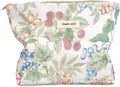 STARDW Aesthetic Floral Makeup Bag Cute Small Cosmetic Bags for Women Girls, Travel Toiletry Bag Large Capacity Zipper Makeup Pouch, Purse Organizer Pouches (Berry)