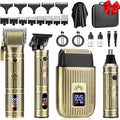 Hair Clippers for Men Shaver Set Professional,Mens Beard Trimmer,Nose Hair Trimmer,Electric Foil Shavers,4 in 1 Barber Clippers for Hair Cutting Grooming Kit & LED Display,Gift for Men