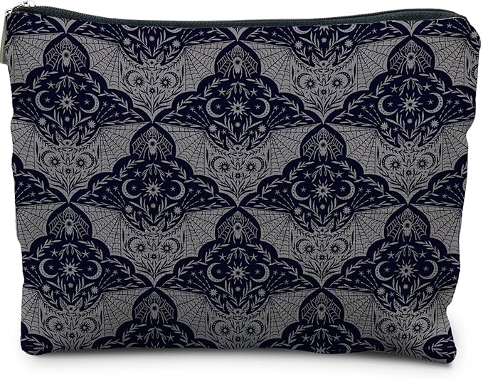 Gothic Makeup Bag - Halloween Bat Spider Witchy Gifts for Women - Goth Witch Stuff