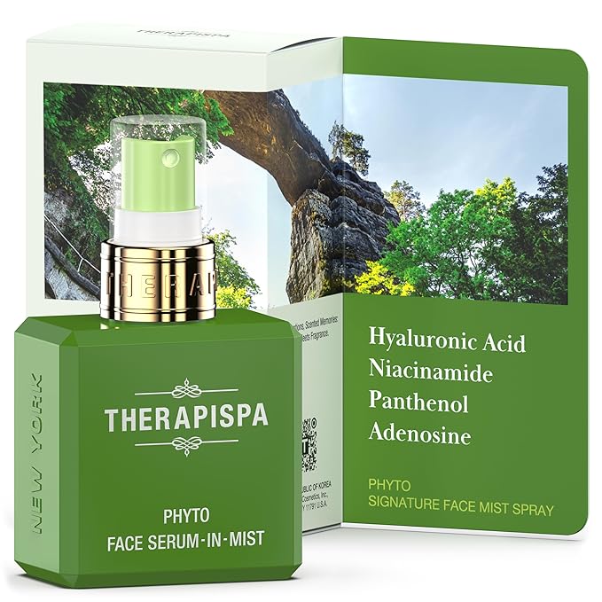 THERAPISPA Face Serum-In-Mist – Refreshing Face Mist & Spray Serum with Niacinamide, Panthenol & Hyaluronic Acid for Hydration, Balance & Skin Vitality (Phyto, 2.0 fl oz)