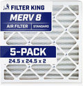 Filter King 24.5x24.5x2 Air Filter | 5-PACK | MERV 8 HVAC Pleated A/C Furnace by FilterKing