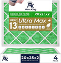 MervKing 20x25x2 Air Filter Actual Size: 19.7" x 24.7" x 1.75" MERV 13 MPR by MervKing