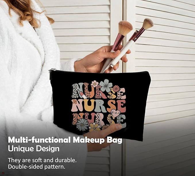Nurse Makeup Bags - Cosmetic Bags With Zipper for Women & Student Nurses