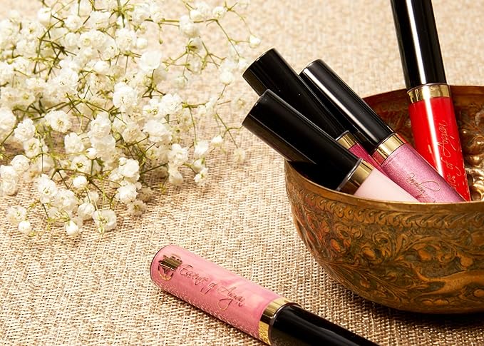 Essence Of Argan Cheery Rose Lip Gloss with Moroccan Argan Oil to Moisturize and Plump your Lips – Lip Care to Eliminate Dryness - Cherry Rose Matte Effect 0.25oz