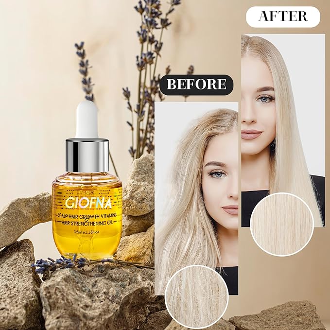 Hair Oil, Rosemary Serum for Hair Growth, Scalp Care for Curly, Thick, Frizzy, and Damaged Hair, Reduce Hair Loss for Women and Men (2Pcs)