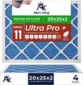 MervKing 20x25x2 Air Filter Actual Size: 19.7" x 24.7" x 1.75" MERV 11 MPR by MervKing
