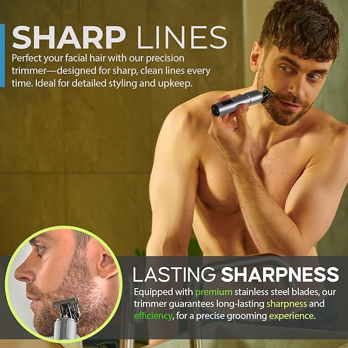 Hal&Hol Professional Cordless Electric Hair/Beard Trimmer and Foil Shaver for Men - Complete Barber Grooming Kit with Rechargeable Battery, Protective Case and 4 Guards, Gift for Men