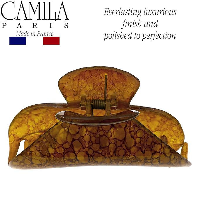 Camila Paris MP925 French Hair Clip for Women Thick Hair for Long Curly Wavy Hair, Girls Hair Claw Clips Jaw, Durable Styling Big Claw Clip for Thick Hair, Strong Hold No Slip Grip, Made in France