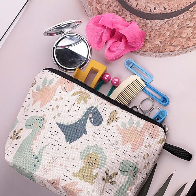 Cute Animal Lovers Gifts Dinosaur Cosmetic Bag Makeup Pouch with Zipper (dinosaur)