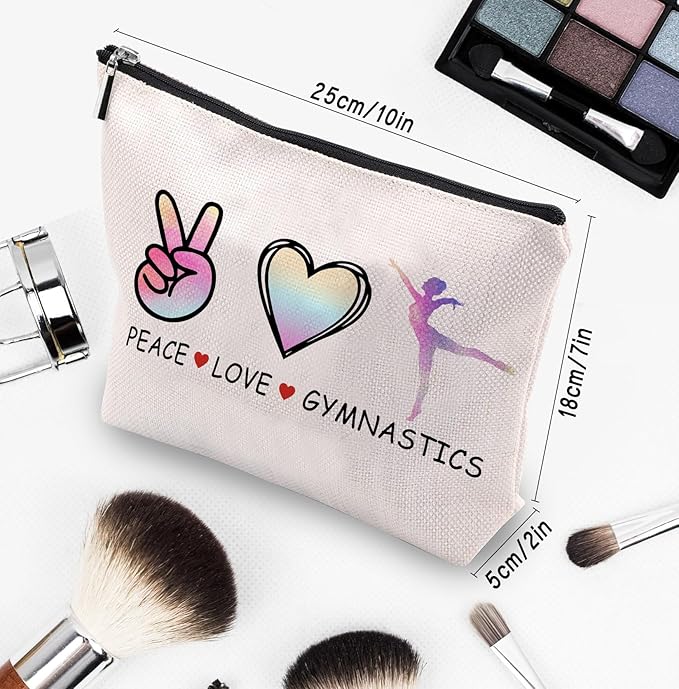 Cosmetic Makeup Bag Gifts for Gymnastics Lover Women, Gymnastic Coach Gift, Gymnastics Athletics Birthday Gifts for Her Friend Sister Daughter