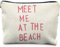 Beach Makeup Bag, Cosmetic Bags, Meet Me at the Beach, Beach Gifts for Women, Travel Makeup Pouch