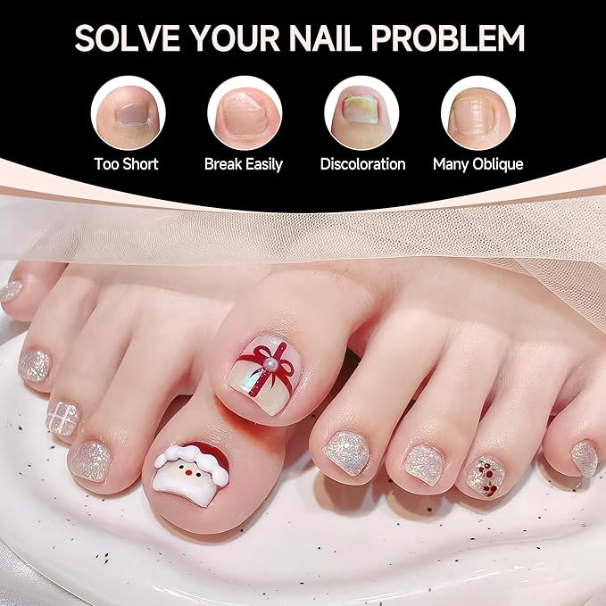 UNA GELLA Toe Nail Tips 312 Pcs Square Round Full Cover Fake Toe Nails Press On Clear 15 Sizes Pre-shape Soft Gel Toe Nail Tips Double Matte Acrylic Toenails for Nail Extensions DIY Home Nail Salon