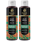 Ayurveda Body Oil with Oudh & Mogra – Organic, Nourishing & Hydrating for Dry, Flaky Skin – Fast Absorbing, Non-Greasy, Ayurvedic for Men & Women – 3.38 fl oz (Pack of 2)