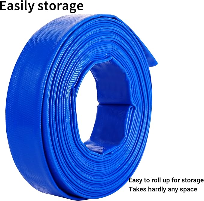 2" x 50 FT Pool Backwash Hose Blue Heavy Duty Reinforced PVC Lay Flat Water - Image 6