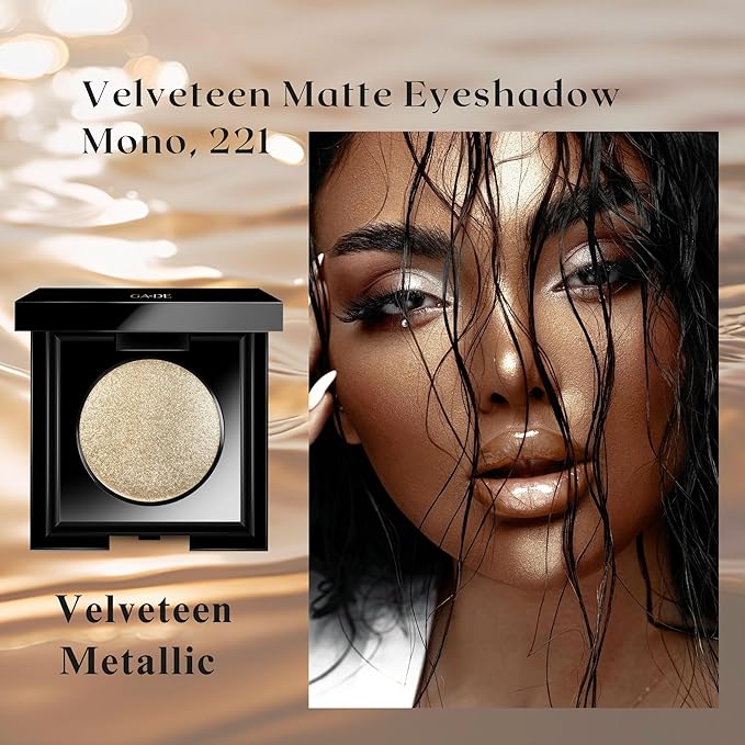 GA-DE Velveteen Metallic Eyeshadow Mono, 221 - Pearl Infused, Shimmer Eye Makeup - Silky-Soft, Densely Pigmented, Seamless Blend- 0.105 oz
