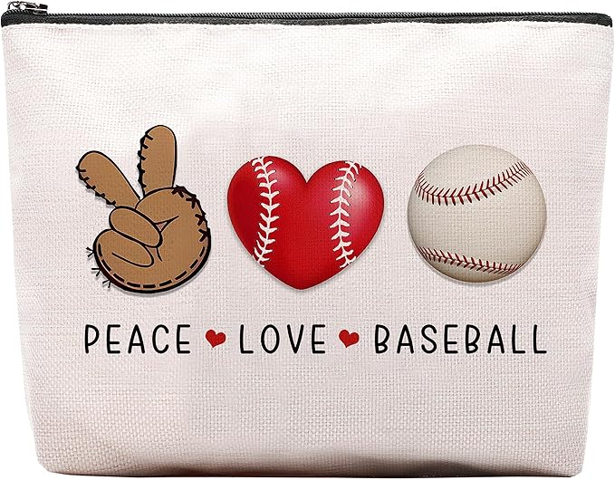 Baseball Cosmetic Bag for Women, Coach Gifts, Birthday & Team Gifts for Baseball Lovers