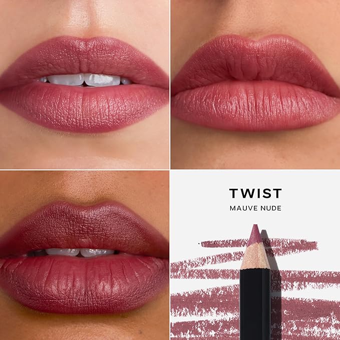 Saie Lip Liner 101 - Lip Pencil Made with a Creamy, Soft Matte Formula for a Naturally Framed or Fully Filled Look - Supercharged with Shea Butter & Jojoba Oil - Twist (.05 oz)