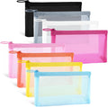 8 Pack Mini Zipper Mesh Makeup Bags, Nylon Cosmetic Bags Toiletry Purse Travel Organizer Bags Inside Bag for Office Travel Organization (Widened-Multicolor, M)