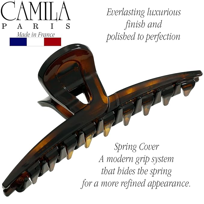 Camila Paris CP2371 French Hair Clip for Women, Narrow, Strong Hold Grip Double Teeth Girls Hair Claw Clips Jaw, Fashion Durable Styling Hair Accessories for Women, Made in France