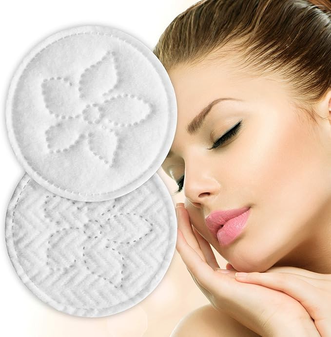 Premium 100% Cotton Rounds (300 Count) - Soft and Gentle Makeup Remover and Cleansing Pads for Face, Nail, and Personal Care - Absorbent, Textured, Lint-Free, and Hypoallergenic