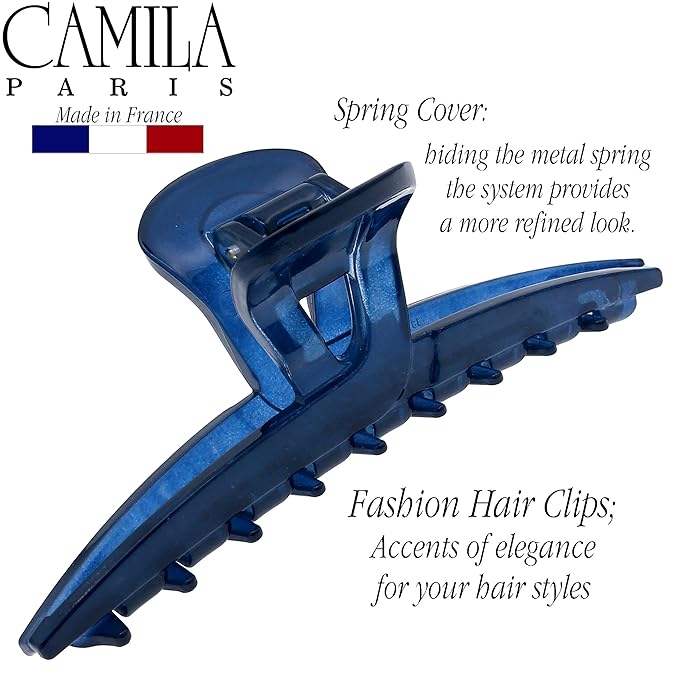 Camila Paris CP3226 French Hair Clip for Women, Narrow, Strong Hold Grip Double Teeth Girls Hair Claw Clips Jaw, Fashion Durable Styling Hair Accessories for Women, Made in France
