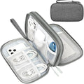 FYY Electronic Organizer, Travel Cable Organizer Bag Pouch Electronic Accessories Carry Case Portable Waterproof Double Layers Storage Bag for Cable, Cord, Charger, Phone, Large Size, Dark Grey