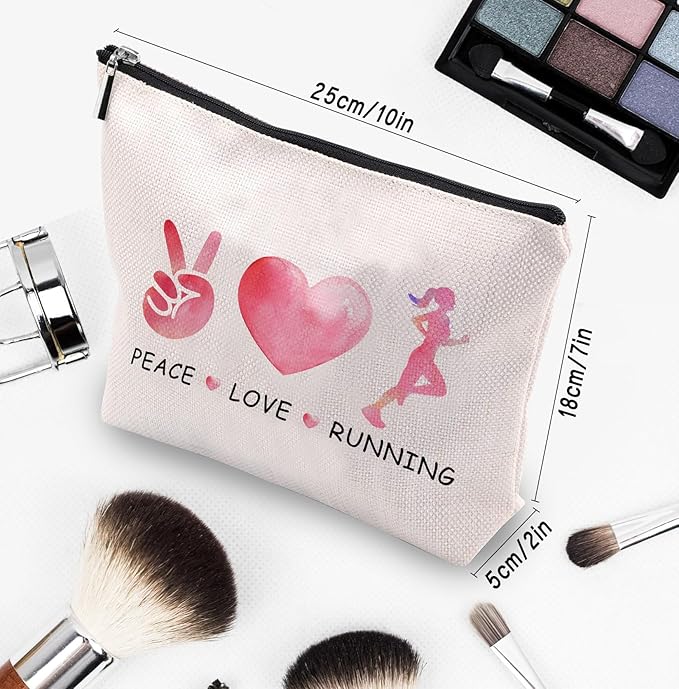 Cosmetic Case for Women, Running Gifts, Travel Pouch, Waterproof, Christmas Birthday Gifts for Running Gym Sport Runner Marathon Lover