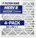 Filter King 20x20x1 Air Filter | 4-PACK | MERV 8 HVAC Pleated A/C Furnace by FilterKing